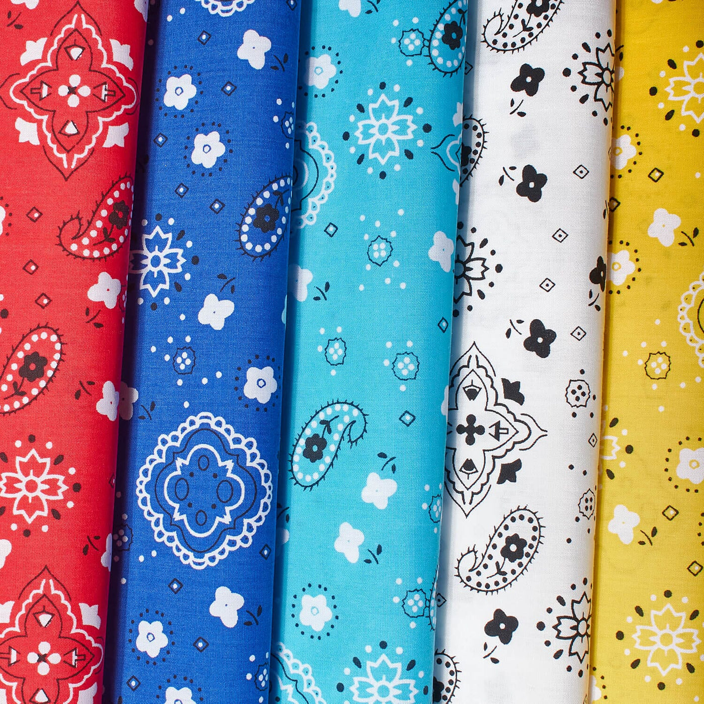Paisley Print Bandana Broadcloth Fabric Group