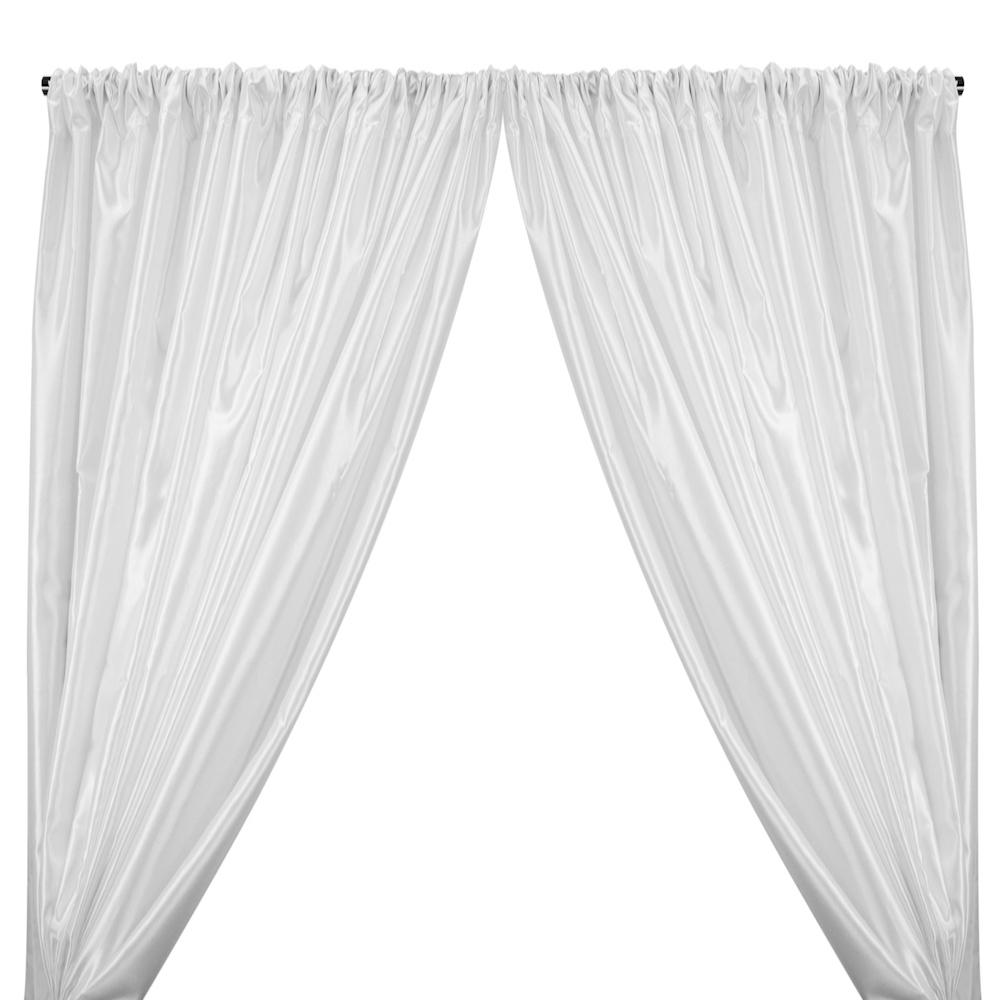 Charmeuse Satin Rod Pocket Curtains White 1