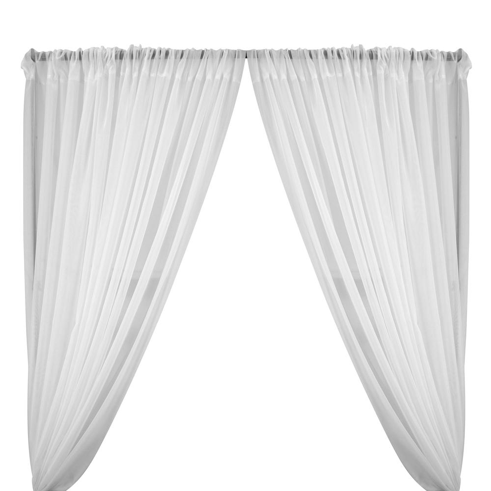 White Sheer Voile Rod Pocket Pipe And Drape White 1