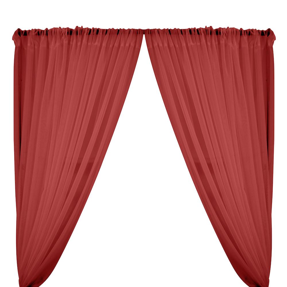 Sheer Voile Rod Pocket Curtains Wine 1