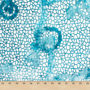 Chemical Mesh Lace Ribbon Embroidery Fabric SV576088 Teal 3