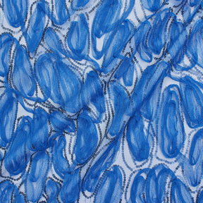 Mesh Ribbon Rosette On Sequined Mesh Fabric SV581576 1