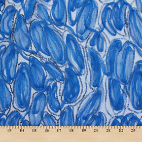Mesh Ribbon Rosette On Sequined Mesh Fabric SV581576 3