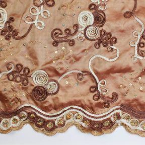 Floral Swirl Sequin Embroidery On Taffeta Fabric SV581788 4