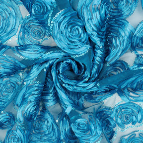 Ribbon Rosette With Sequins On Mesh Fabric SV581075 3