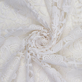Daisy Floral Guipure French Venice Lace Fabric SV581054 White 2