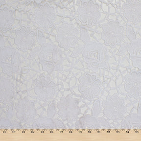 Daisy Floral Guipure French Venice Lace Fabric SV581054 White 4