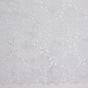 Daisy Floral Guipure French Venice Lace Fabric SV581054 White 3