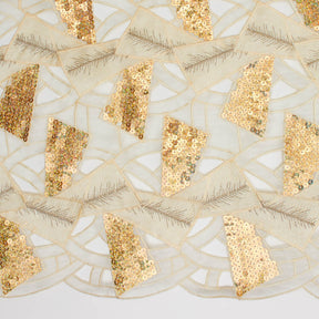 Geometric Sequin Lace Fabric SV581073 Beige 1
