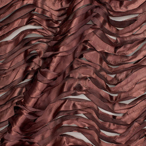 Striped Ruffle Satin On Mesh Fabric SV580995 1