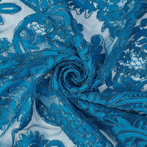 Empire Corded Lace On Mesh Fabric SV576334 Teal 2