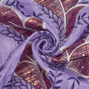 Embroidered Rhinestone Leafy Vines On Double Mesh Fabric SV581034 5