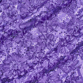 Purple Ribbon Sequins Rosette On Satin Fabric SV576819 1