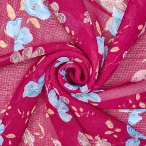 Spring Floral Printed Georgette Fabric SV581120 Burgundy 2