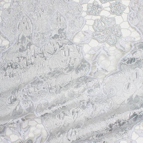 Floral Sequin Metallic Jacquard Lace Fabric SV581062 1
