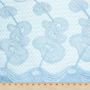 Turquoise Corded Rings Sequins Embroidery Chemical Mesh Fabric SV576360 4