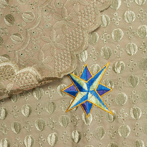Olive Seeded Starlight Embroidery Lace Fabric SV576785 3