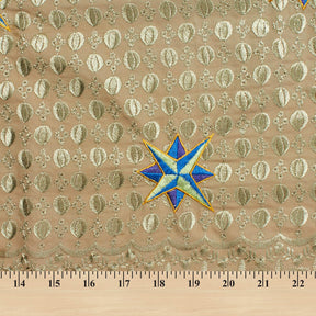 Olive Seeded Starlight Embroidery Lace Fabric SV576785 4