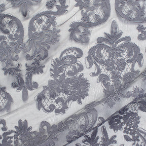 Empire Corded Lace On Mesh Fabric SV576329 Grey 1