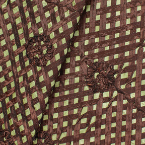 Black Trellis Rosette Ribbon On Pink Taffeta Fabric SV580951 Mint 4