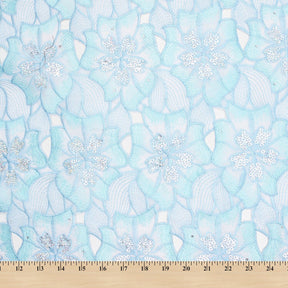 Sequined Floral Embroidery On Double Voile Fabric SV581642 4