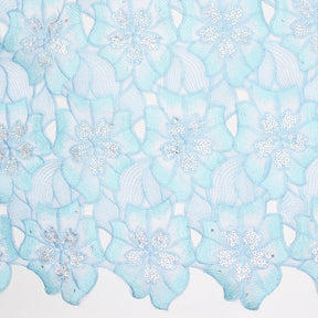 Sequined Floral Embroidery On Double Voile Fabric SV581642 2
