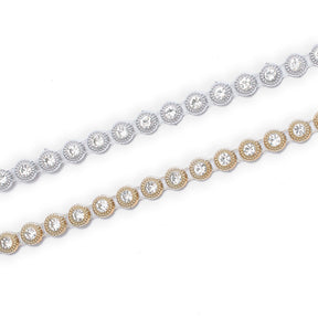 1 4 Inch Rounded Rhinestone Metallic Chain 25 Yard Trim Group