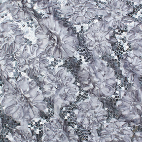 Ribbon Sequins Rosette On Satin Fabric SV581791 1