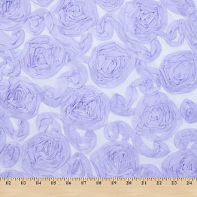 Taffeta Ribbon Rosette On Mesh Fabric SV581256 Lilac 3