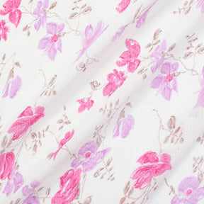Spring Floral Printed Georgette Fabric SV581644 Off White 1