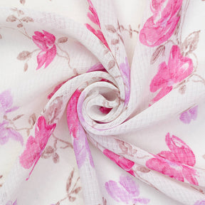 Spring Floral Printed Georgette Fabric SV581644 Off White 2