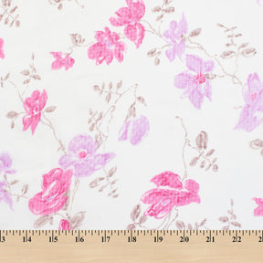Spring Floral Printed Georgette Fabric SV581644 Off White 3