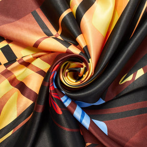 Modern Abstract Striped Floral Printed Polyester Charmeuse Satin Fabric SV582014 2