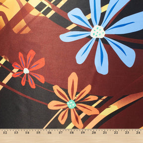 Modern Abstract Striped Floral Printed Polyester Charmeuse Satin Fabric SV582014 3