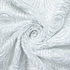 Circle Swirl Metallic Ruffle Rosette On Polyester Taffeta Fabric SV582016 2