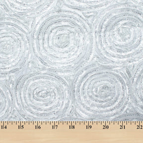 Circle Swirl Metallic Ruffle Rosette On Polyester Taffeta Fabric SV582016 3