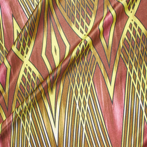 Floral Bloom Striped Geometric Printed Polyester Charmeuse Satin Fabric SV582015 1
