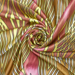 Floral Bloom Striped Geometric Printed Polyester Charmeuse Satin Fabric SV582015 2