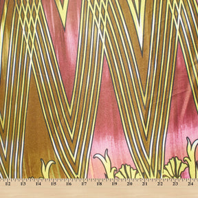 Floral Bloom Striped Geometric Printed Polyester Charmeuse Satin Fabric SV582015 3