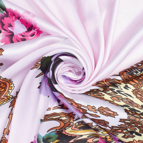 Floral Bouquet Paisley Printed Polyester Charmeuse Satin Fabric SV582012 2