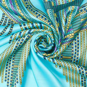 Circular Abstract Geometric Printed Charmeuse Fabric SV581705 2