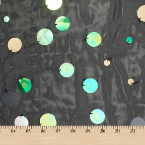 Multicolor Holographic Paillette Sequin On Mesh Fabric SV580992 Black / Multi 3