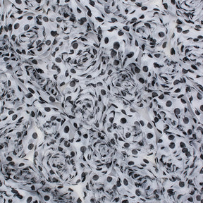 Polka Dot Rosette On Mesh Fabric SV581059 White / Black 1