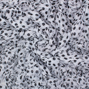 Polka Dot Rosette On Mesh Fabric SV581059 White / Black 2