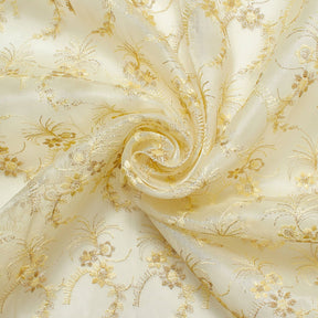 Metallic Floral Vine Embroidery On Mesh Fabric SV581940 2