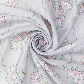 Beaded Floral Embroidery On Two Yarn Linen Fabric SV581214 3