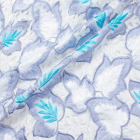 Spring Floral Leaf Lace Fabric SV576504 Ice Blue 1