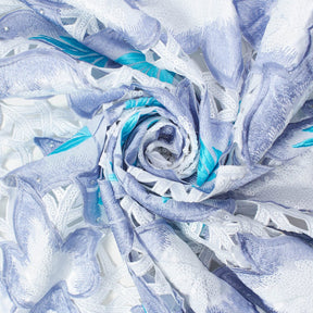 Spring Floral Leaf Lace Fabric SV576504 Ice Blue 3