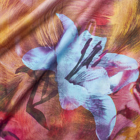 Watercolor Lily Abstract Floral Printed Cotton Broadcloth Fabric SV582022 Violet 1