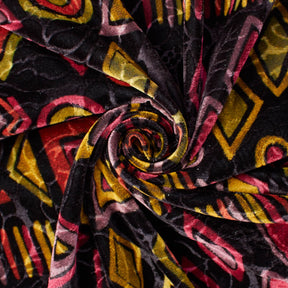 Abstract Geometric Patterned Velvet Fabric SV582007 2